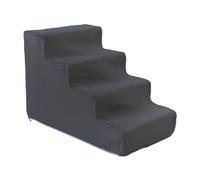 FJMQHU Dog Stairs, Puppy Stairs, Pet Ladder, Entry Aid with Non-slip Underside And Scratch-resistant Cover for Indoor Use Next to Sofa And Bed, 4 Steps Dark Grey