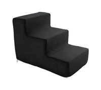 FJMQHU Dog Stairs, Puppy Stairs, Pet Ladder, Entry Aid with Non-slip Underside And Scratch-resistant Cover for Indoor Use Next to Sofa And Bed, L 3 Step Balck