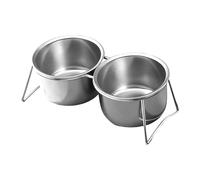 FJMQHU Elevated Pet Bowl Stand Stainless Steel Food And Water Bowls Removable Stability Floor Protection Suitable for Dogs Cats, 1100ml