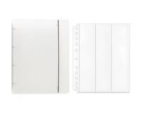 FJMQHU Frosted Loose-Leaf 4-Hole, PP Material, Includes 3-, Metal, Rubber Build, Elastic Band Closure, for Game