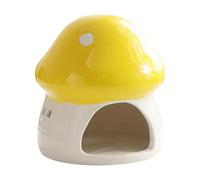 FJMQHU Hamster House Ceramic Shelter for Small Animals Decorative Hideout in The Shape of A Bowl Food for Rodents Suitable for Hamster Cage Decor, Yellow