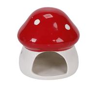 FJMQHU Hamster House Ceramic Shelter for Small Animals Decorative Hideout in The Shape of A Bowl Food for Rodents Suitable for Hamster Cage Decor, Red