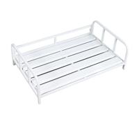 FJMQHU Multifunctional Comfortable Outdoor Indoor Raised Pet Kennel Accessories with Side Rails, Heavy Duty Carbon Steel, White