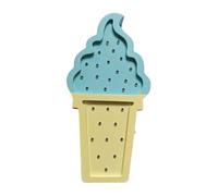FJMQHU Night Light LED Lamp Ice Cream Shape Romantic Atmosphere Wooden Suitable for Young Girls Summer Parties Bedroom Decoration, Blue yellow