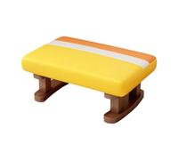 FJMQHU Padded Foot Stool Footrest with Wooden Legs Bench Rectangle Chair Step Stool Small Low Ottoman for Bed Doorway Living Desk, Yellow