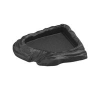 FJMQHU Reptile Bowl with Water And Food, Polypropylene Stone, Suitable for Turtles, Lizards, Snakes, And Pets in Terrariums And Aquariums, Black