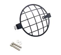 FJMQHU Retro Metal Headlight Grille Protector Round Lens Cover Direct Motorcycle Customization, black