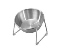 FJMQHU Stainless Steel Elevated Cat Feeding Bowl Stable Base Smooth Surface Ideal for Pets Suitable for Indoors And Outdoors, Round Single Bowl