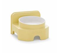 FJMQHU Tilted Cat Feeding Bowls, Raised Tilted Cat Bowl with Stand, for Senior Cats, Yellow