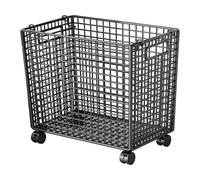 FJMQHU Toy Organizer Wheels Storage Basket Chest Solid Metal Easy to Move Versatile Suitable for Kids Bedroom Living Room Nursery Playground, Large