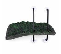 FJMQHU Turtle Tank Basking with Suction Cups, Floating Resting Terrace & Climbing Ramp Aquarium Dock, Tank Accessory, Black, Large