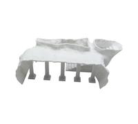 FJMQHU Underground Cavern in The Shape of A Roman Column, Aquarium Accessory, Decorative And Sturdy Hiding Place for Fish And Shrimp, M White