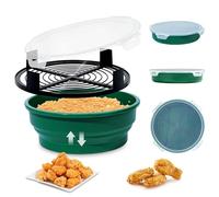 FJNATINH Collapsible Batter Bowl - Mess Free Better Breader Shaker Bowl with Lid Breading Shaker Container - Great for Fried Fish, Fried Chicken, Onion Rings, Wings & More,No Leak,Easy to Store