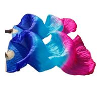 FJOADNVM Belly Dance Fans Chinese Silk Veils Dance Fans Pair Of Belly Dancing Mix Color(White,M-150cm-1pair(2pcs))