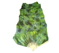 FJOADNVM Belly Dance Fans Professional Belly Dance Silk Fan Veils Black Flower Green Background Dacing Long Fans Multi Size(A,180cm(71 Inch))