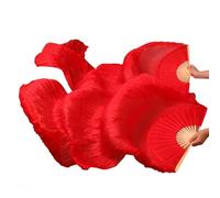 FJOADNVM Belly Dance Fans Silk Unisex Chinese Veil Dance Fans 1Pair Belly Pure Color 180 * 90cm(Red,230x90cm)