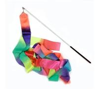FJOADNVM Dance Ribbons 2/4m Gymnastics Colored Ribbons Colorful Gym Rhythmic Equipment Dance Ribbon Ballet Streamer Twirling Rod(Black Handle,Ribbon 4m Pole 49cm)