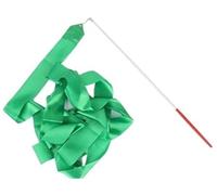 FJOADNVM Dance Ribbons 4M Colorful Gym Ribbons Dance Ribbon Rhythmic Art Gymnastics Ballet Streamer Twirling Rod Rainbow Stick Training(Green)