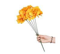 FJOADNVM Hydrangea Artificial Flowers 5Head Retro Hydrangea Silk Red Artificial Flowers DIY Autumn for Wedding Party Home Decoration Fake Peony Bride Bouquet(Orange)