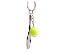 FJOADNVM Keyring Charm Metal Tennis Racket Key Ring Cute Mini Keychain Color Pendant Sport Car Chain Party Jewelry(Green)