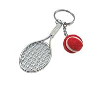 FJOADNVM Keyring Charm Metal Tennis Racket Key Ring Cute Mini Keychain Color Pendant Sport Car Chain Party Jewelry(Red)