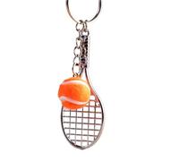 FJOADNVM Keyring Charm Metal Tennis Racket Key Ring Cute Mini Keychain Color Pendant Sport Car Chain Party Jewelry(Orange)