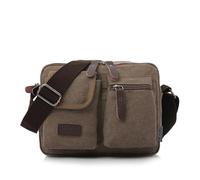 FJOADNVM Messenger Bag Canvas Bag Men's Shoulder Bags Retro Casual Messenger Bag Men Handbags Bolsos De Hombre Men Bag Travel Crossbody Bags(Dark Brown)