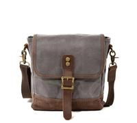 FJOADNVM Messenger Bag Men's Crossbody Bags Casual Canvas Travel Shoulder Bag Male Vintage Waterproof School Bags Leather Daily Small Messenger Satchel(Dark Grey)