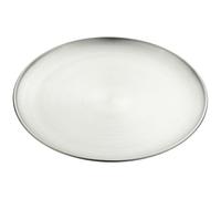 FJOADNVM Metal Dinner Plate Stainless Steel Bone Spitting Dish Gold Silver Colors Shallow Tray Metal Dining Disc Fruit Meat Round Plate(Silver,26CM)