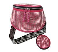 FJOADNVM Rhinestone Bags Rhinestone PU Women Handbags Elegant Crossbody Bag Casual Portable Simple With Small Purse Adjustable Strap(Pink)