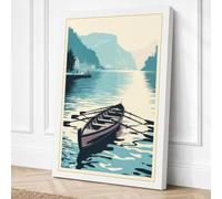 Fjord Crossing Scandinavian Canvas Wall Art Print 24x16 Inch (61 x 41 cm)