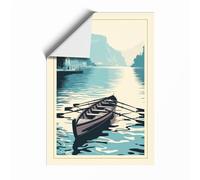 Fjord Crossing Scandinavian Unframed Wall Art Print A2 (59.4×42cm), Wall Decor for Living Room, Bedroom, Office & Home, Art Gift