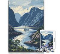 Fjord Landscape Puzzle for Teenagers 1000 Pieces Learning through Play Experience Heartfelt Special Occasion Gift Size 50x75cm