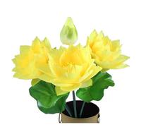FJQFHH Artificial Lotus Flower, Artificial Floating Lotus Flower Fake Silk(Yellow)