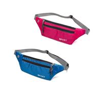Fjquamitix 2-Pack Running Belt Waist Pack Adjustable Fanny Pack for Men Women Phone Holder Pouch for Workout Hiking Cycling Lightweight Money Belt Gift for Runners & Travel set2 (Red&Blue)