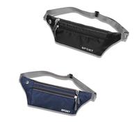 Fjquamitix 2-Pack Running Belt Waist Pack Adjustable Fanny Pack for Men Women Phone Holder Pouch for Workout Hiking Cycling Lightweight Money Belt Gift for Runners & Travel set2 (Black&Navy Blue)
