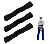 Fjquamitix 3 Pack Golf Swing Bands Training Aid Posture Corrector Strength for Men and Women Golf Connection Bands for Swing Plane Improvement Muscle Memory (3 Black)