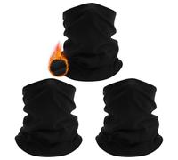 Fjquamitix 3 Pack Winter Neck Gaiter Warmer for Men&Women,Windproof Face Cover Fleece Face Mask Scarf for Cold Weather Sport (3 Black)