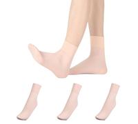 Fjquamitix 3 Pairs Ballet Socks for Girls，Breathable Oxygen Cotton Nude Pink Thin Style Ballet Sock,Seamless Toe,Stretchable Dance Socks for Toddler/Kids (UK, Numeric, 6, 12, Regular, Pink 9-13Years)