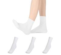 Fjquamitix 3 Pairs Ballet Socks for Girls，Breathable Oxygen Cotton Nude Pink Thin Style Ballet Sock,Seamless Toe,Stretchable Dance Socks for Toddler/Kids (UK, Numeric, 6, 12, Regular, White 5-8Years)