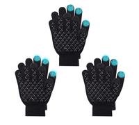 Fjquamitix 3 Pairs Kids Winter Sports Gloves Soft Warm Non-slip Gloves Thermal Touch Screen Glove for Children Outdoor Skiing Football Running Ages 5-8 (3xBlack)