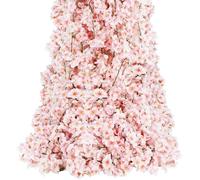 Fjquamitix 4 PCS Artificial Flower Garland 5.9FT Cherry Blossom Vines Hanging Rattan Flowers for Indoor Outdoor Wedding Decoration (Light Pink)