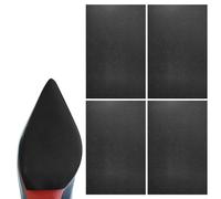 Fjquamitix 4PCS Shoe Sole Protectors, Anti Slip Sole Pads Self Adhesive Rubber Silicone Shoe Stickers, Noise Reduction Bottom Heel for High-Heels (Silicone Black)