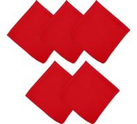 Fjquamitix 5-Piece Bandana Set, Bandanas for Women & Men - Cashew Flower, Solid Paisley Print Headband Polyester Quick-Dry Bandana Headband, Scarf, Face Covering (Pure Colour, Red*5)