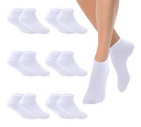 Fjquamitix 6 Pairs Kids Ankle Socks Breathable Mesh Socks for Boys Girls Plain Cotton School Athletic Sock Sports Athletic Crew Sock for Children 2-12 Years (Age 4-6 Years, White)