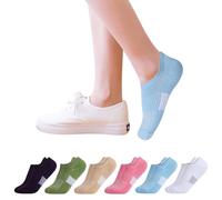 Fjquamitix 6 Pairs No Show Trainer Socks for Women Cotton Low Cut Casual Socks Ladies Non-Slip Invisible Ankle Sock Sports Sock