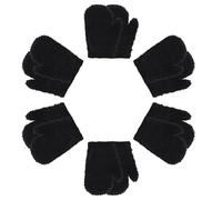 Fjquamitix 6 Pairs Toddler Mittens Kids Winter Warm Gloves Baby Soft Stretch Mittens for Boys Girls Children (Black*6)