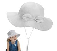 Fjquamitix Baby Sun Hat with Bow-Adjustable Soft Cotton Toddler Bucket Hats for Newborn to 3 Years,Breathable UPF 50+ Summer Cap for Baby Girls & Boys (UK, Alpha, One Size, L, Light Grey)