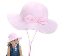 Fjquamitix Baby Sun Hat with Bow-Adjustable Soft Cotton Toddler Bucket Hats for Newborn to 3 Years,Breathable UPF 50+ Summer Cap for Baby Girls & Boys (UK, Alpha, One Size, L, Pink)
