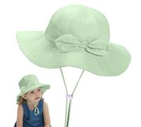 Fjquamitix Baby Sun Hat with Bow-Adjustable Soft Cotton Toddler Bucket Hats for Newborn to 3 Years,Breathable UPF 50+ Summer Cap for Baby Girls & Boys (UK, Alpha, One Size, M, Green)